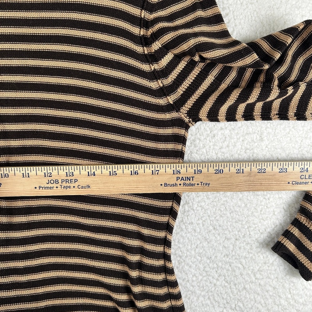 Vtg Carlisle Cardigan Sweater Womens Large Stripe Ruffle Rhinestone Button Y2K - Picture 9 of 11